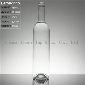 750-ml-Hochklarglas-Weißalkoholflasche