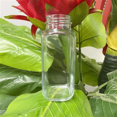 Kleine quadratische Milchflasche aus Glas für Kinder